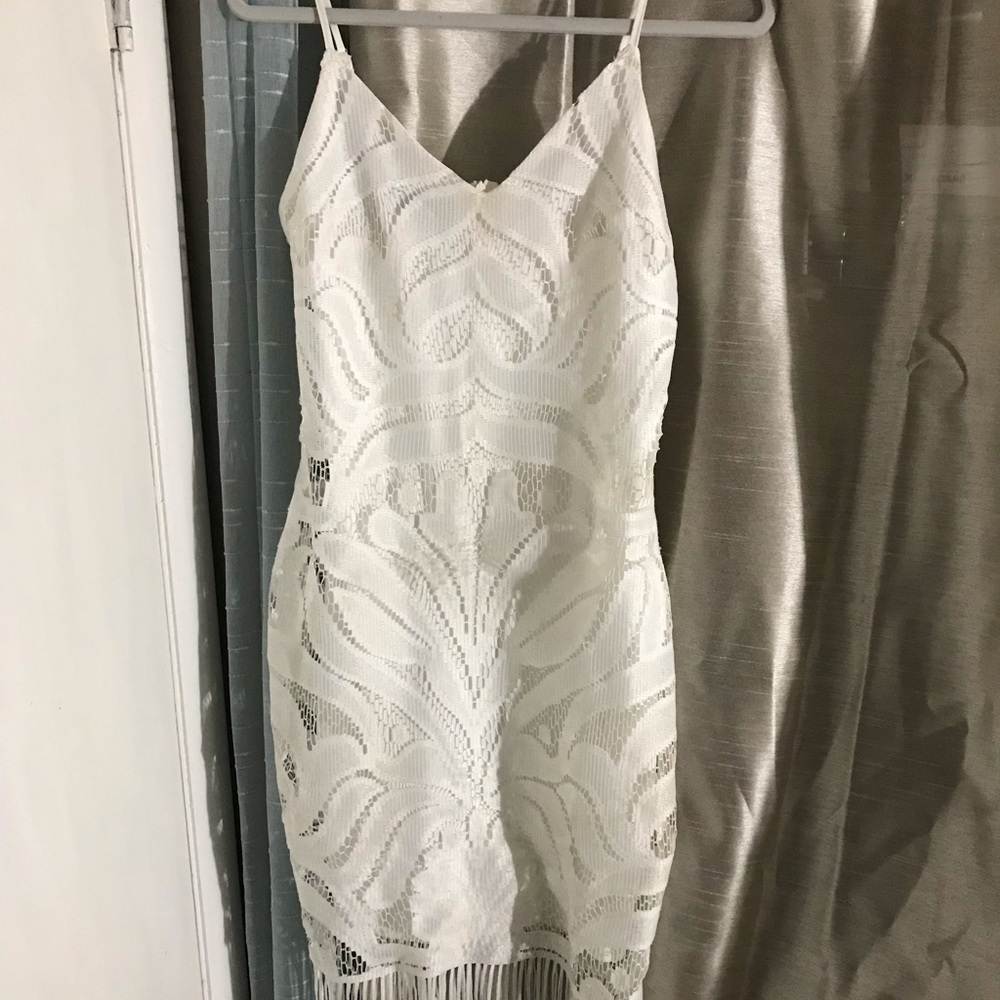 White fringe dress